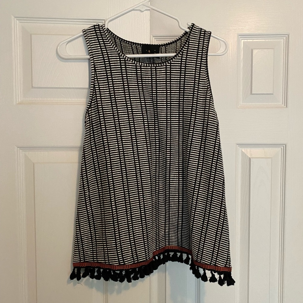 W5 Cream and black tank top